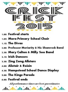 Crick Fest 2015 programme